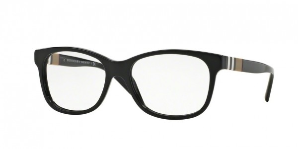 Burberry BE2204F Eyeglasses, 3001 BLACK (BLACK)