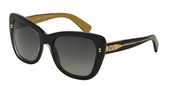 Dolce & Gabbana DG4260 Sunglasses, 2955T3 TOP BLACK ON GOLD (BLACK)