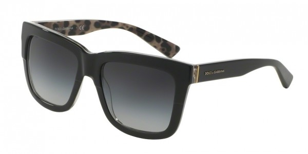 Dolce & Gabbana DG4262 Sunglasses, 28578G TOP BLACK ON LEO (BLACK)