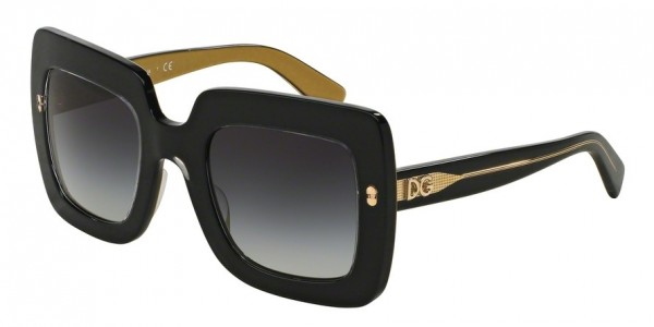 Dolce & Gabbana DG4263 Sunglasses, 29558G TOP BLACK ON GOLD (BLACK)