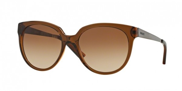 DKNY DY4128 Sunglasses, 367513 BROWN/BROWN TRANSPARENT (BROWN)