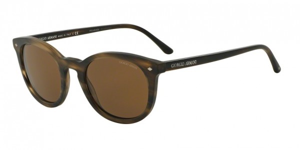 Giorgio Armani AR8060 Sunglasses, 540557 STRIPED MATTE DARK BROWN (BROWN)
