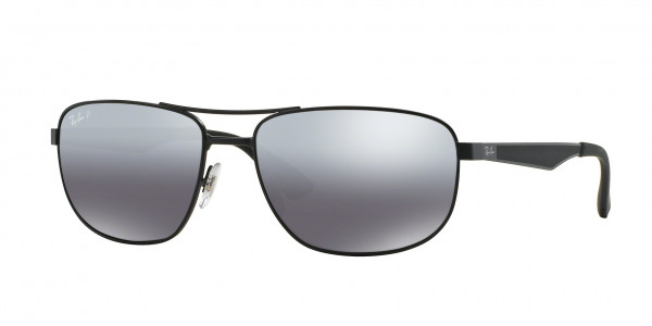 Ray-Ban RB3528 Sunglasses, 006/82 MATTE BLACK GREY MIRROR GRADIE (BLACK)