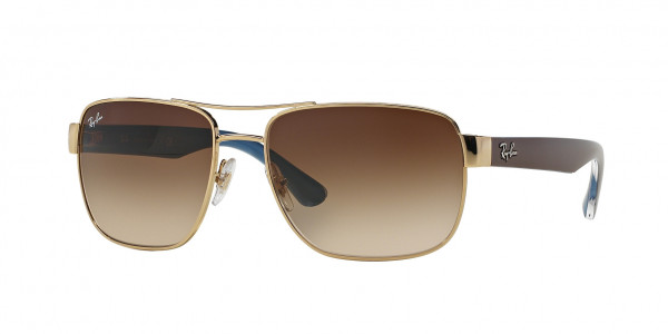 Ray-Ban RB3530 Sunglasses, 001/13 ARISTA BROWN GRADIENT DARK BRO (GOLD)