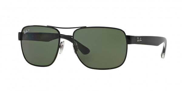 Ray-Ban RB3530 Sunglasses, 002/9A BLACK GREEN (BLACK)