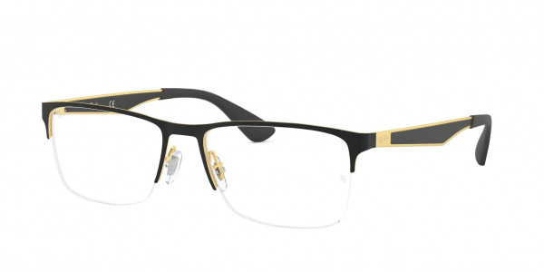 Ray-Ban Optical RX6335 Eyeglasses, 2890 BLACK ON ARISTA (BLACK)