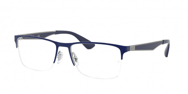 Ray-Ban Optical RX6335 Eyeglasses, 2947 BLUE ON GUNMETAL (BLUE)