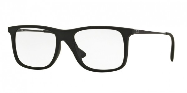 Ray-Ban Optical RX7054F Eyeglasses, 5364 RUBBER BLACK (BLACK)
