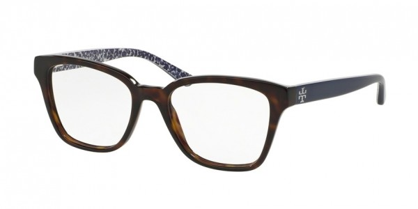 Tory Burch TY2052 Eyeglasses, 1348 DARK TORTOISE/NAVY (HAVANA)