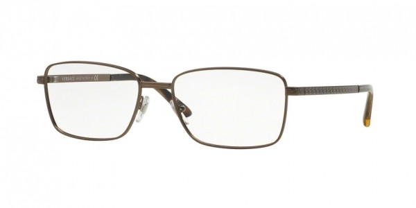 Versace VE1227 Eyeglasses, 1359 MATTE BROWN (BROWN)
