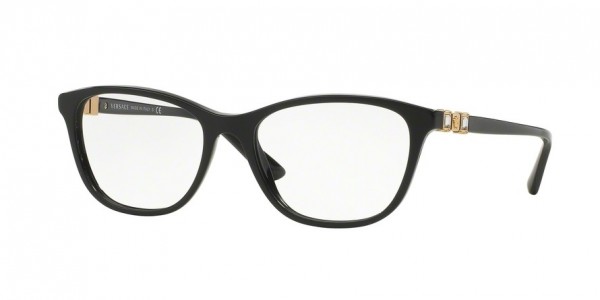 Versace VE3213BA Eyeglasses, GB1 BLACK (BLACK)