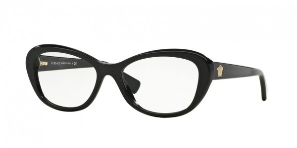 Versace VE3216 Eyeglasses, GB1 BLACK (BLACK)