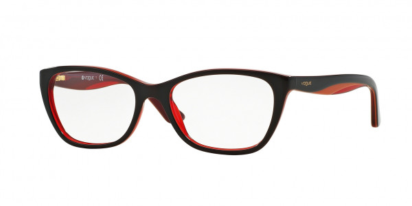 Vogue VO2961 Eyeglasses, 2312 BROWN/ORANGE/RED TRANSPARENT