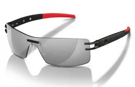 TAG Heuer L-TYPE LW 0451 Sunglasses, Anthracite / Black-Red-Calfskin Carbon Temples / Grey Outdoor + Flash (123)
