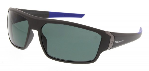 TAG Heuer RACER 2 9222 Sunglasses, Matte Dark Grey-Cobalt Blue Temples / Green Precision (305)