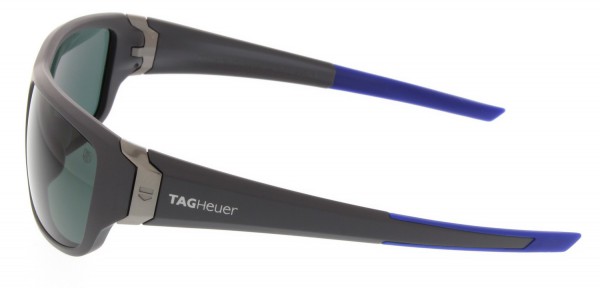TAG Heuer RACER 2 9225 Sunglasses, Matte Dark Grey-Cobalt Blue Temples / Green Precision (305)