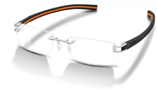 TAG Heuer REFLEX FOLD RIMLESS 7643 Eyeglasses, Black-Orange Temples (004)