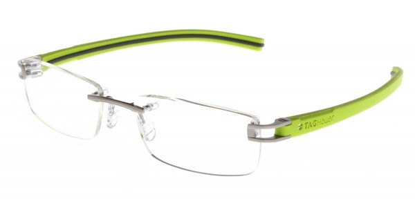 TAG Heuer REFLEX FOLD RIMLESS 7643 Eyeglasses, Anise Green-Dark Grey Temples (014)