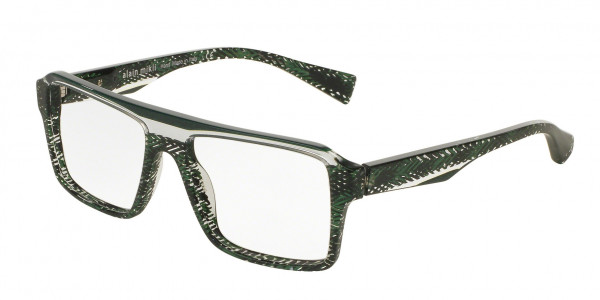 Alain Mikli A03043 Eyeglasses, 4112 GREEN-CRYST-CHEVRON GREEN (GREEN)