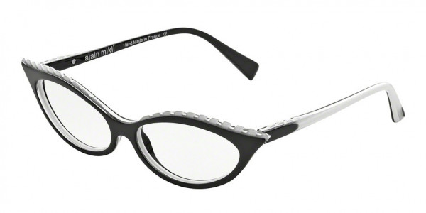 Alain Mikli A03012 Eyeglasses, 3160 BLACK/WHITE/CRYSTAL (BLACK)