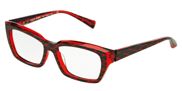 Alain Mikli A03010 Eyeglasses, B0BW BLK LOSANGE / RED (RED)
