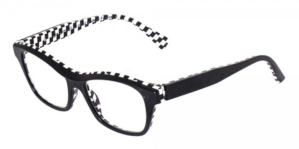 Alain Mikli A03006 Eyeglasses, B09H BLK/BLK WHITE DAMIER (BLACK)