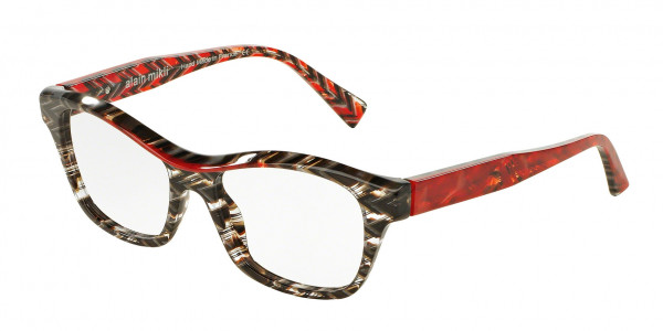 Alain Mikli A03006 Eyeglasses, D021 ZIGZAG RED/BLK/GREY (RED)