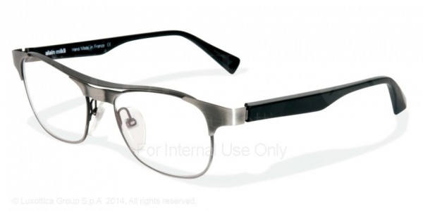 Alain Mikli A01221 - AL1221 Eyeglasses, M0BJ PATINA SILVER - BLACK