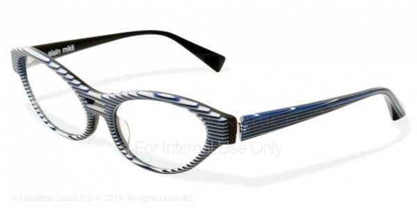 Alain Mikli A01215 - AL1215 Eyeglasses, B02H BLACK BLUE STRIPED
