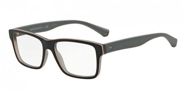 Emporio Armani EA3059 Eyeglasses, 5392 TOP BLACK/MATTE BLUE (BLACK)