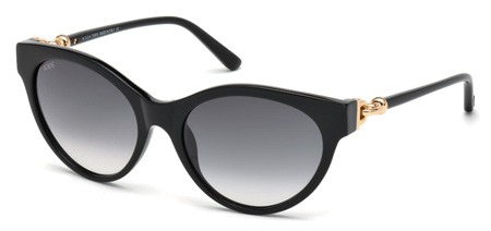 Tod's TO-0154 Sunglasses, 01B - Shiny Black / Gradient Smoke