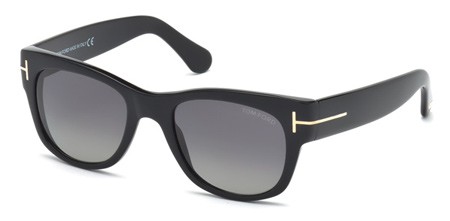 Tom Ford CARY Sunglasses, 01D - Shiny Black / Smoke Polarized