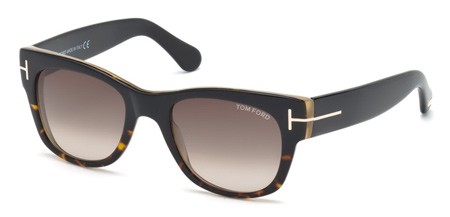 Tom Ford CARY Sunglasses, 05K - Black/other / Gradient Roviex