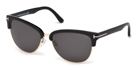 Tom Ford FANY Sunglasses, 01A - Shiny Black / Smoke