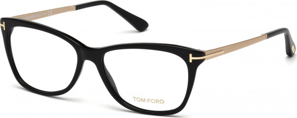 Tom Ford FT5353 Eyeglasses, 001 - Shiny Black / Shiny Rose Gold