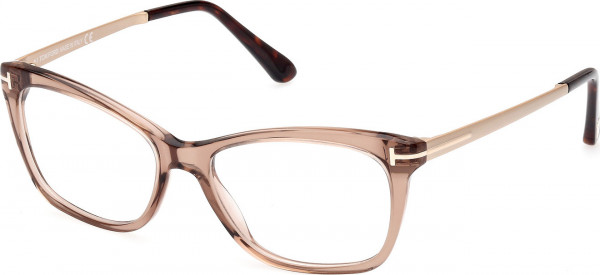 Tom Ford FT5353 Eyeglasses, 045 - Shiny Light Brown / Shiny Pale Gold