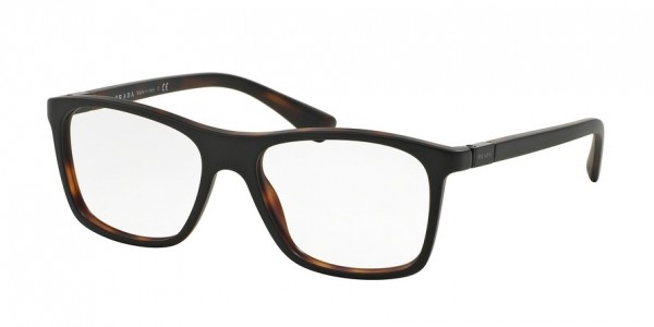 Prada PR 05SV Eyeglasses, UBH1O1 TOP BLACK/MATTE TORTOISE (BLACK)