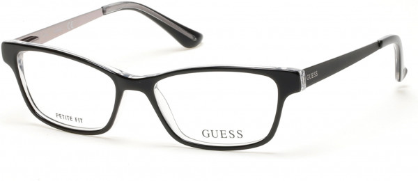 Guess GU2538 Eyeglasses, 003 - Black/Crystal / Matte Black