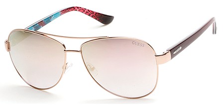 Guess GU-7384 Sunglasses, 72C - Shiny Pink / Smoke Mirror