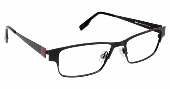 Evatik EVATIK 9068 Eyeglasses, (231) BLACK RED