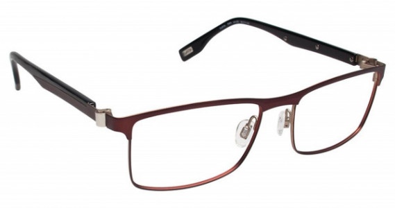 Evatik EVATIK 9084 Eyeglasses, (350) BURGUNDY SILVER