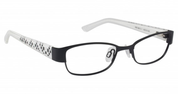 SuperFlex SFK-136 Eyeglasses, (1) BLACK WHITE