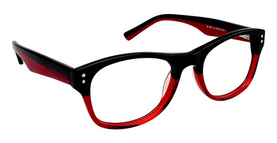 SuperFlex SF-397 Eyeglasses, 2 BLACK RED