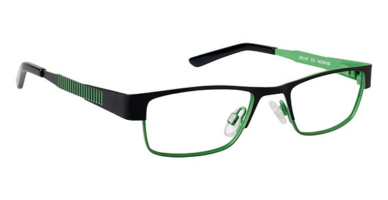SuperFlex SFK-147 Eyeglasses, 3 BLACK GREEN