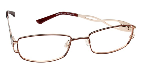 SuperFlex SF-387 Eyeglasses, 1 Brown Gold