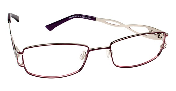 SuperFlex SF-387 Eyeglasses, 2 Purple Silver