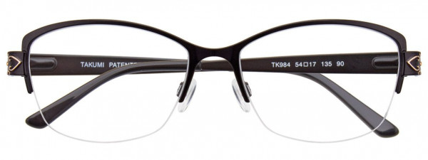 Takumi TK984 Eyeglasses, 090 - Satin Black & Silver