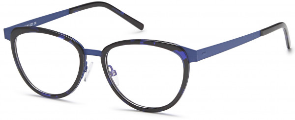 Menizzi M3079 Eyeglasses, 02-Blue Pattern/ Blue