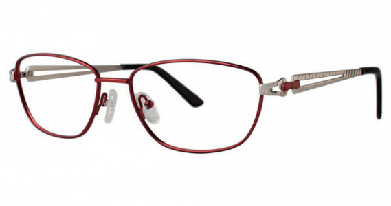 Genevieve MELISSA Eyeglasses, Matte Burgundy/Silver