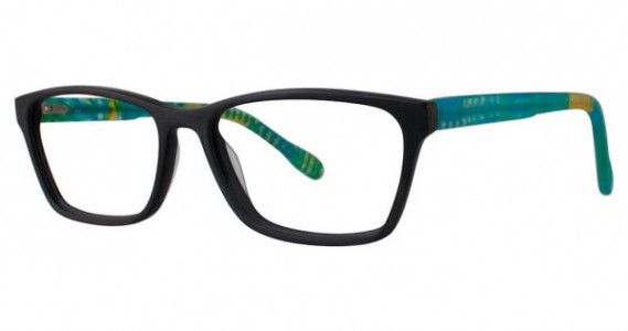 Genevieve Pizzazz Eyeglasses, black matte/green/yellow